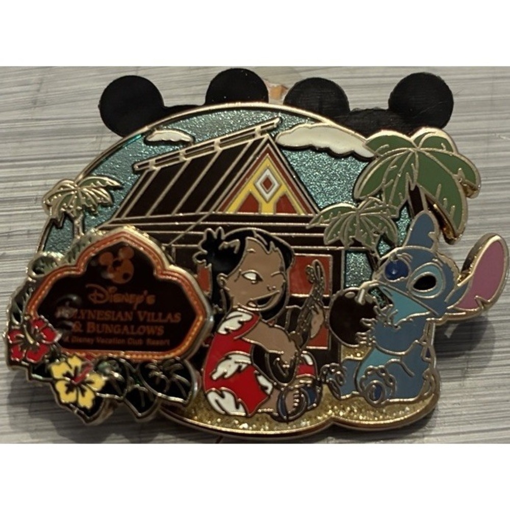 Disney Pin 2015 LILO & STITCH Polynesian Villas and Bungalows Resort Exclusive